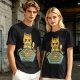 Grumpy Orange Cat Playing Settlers of Catan Board Game T-Shirt