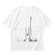 Olive Green Oversized T-Shirt With Abstract Line Art Print