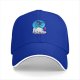 Black Baseball Cap With Anime Girl Blue Circle Art Print