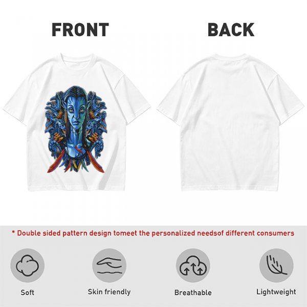 Olive T-Shirt with Na'vi Character and Pandora Creatures Artwork