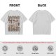 Olive Green T-Shirt with Cartoon Medieval Tavern Scene Print