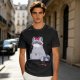 Olive T-shirt with Cute Raccoon Wearing Red Bow Graphic