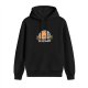 Black hoodie with capybara coffee graphic design
