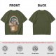Olive T-Shirt With Raccoon Opossum Adopt A Cat Rainbow Print