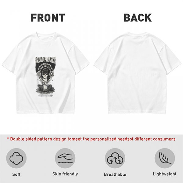 Olive green t-shirt with Dread Pirates graphic print
