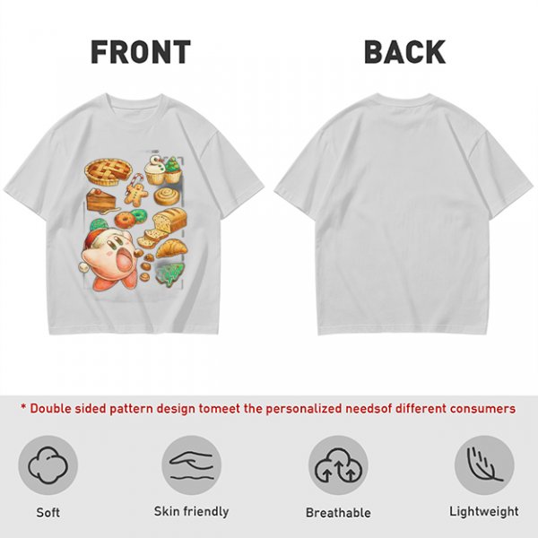 Kirby Christmas Pastry Graphic Tee For Holiday Food Lovers