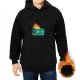 Black Hoodie With Burning Dumpster Graphic Print