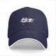 Black baseball cap with cute lying panda and 'NOTHING' print