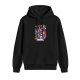 Black hoodie with whimsical magical creature and book graphic