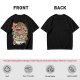 Olive t-shirt with cat bus ramen bowl graphic print