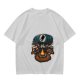 Oversized Army Green T-Shirt With Funny Tech Campfire Graphic