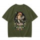 Olive T-Shirt with Dark Peter Pan and Tinker Bell 'Lost Boy' Graphic