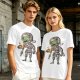 Olive T-Shirt With Cute Mummy Holding Hot Coffee Print