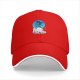 Black Baseball Cap With Anime Girl Blue Circle Art Print