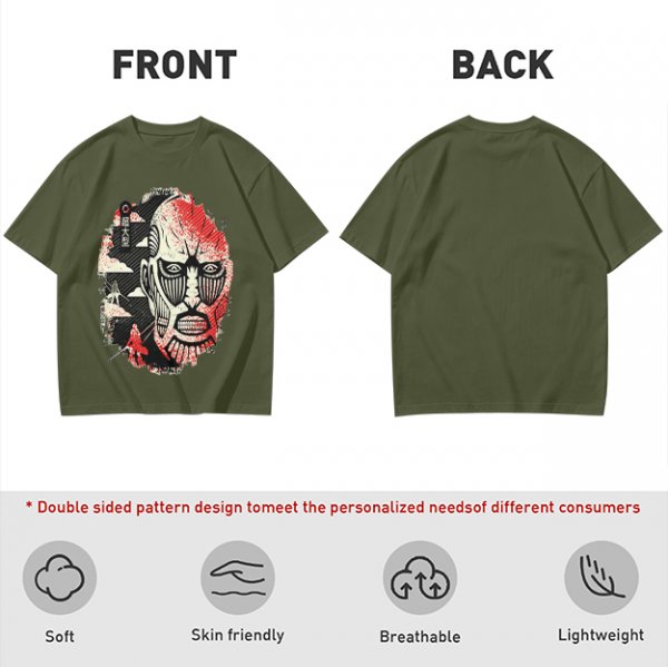 Attack on Titan Colossal Titan Graphic Olive T-Shirt