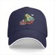 Black baseball cap with retro avocado traveler graphic