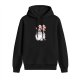 Black hoodie with Totoro and cherry blossom graphic print