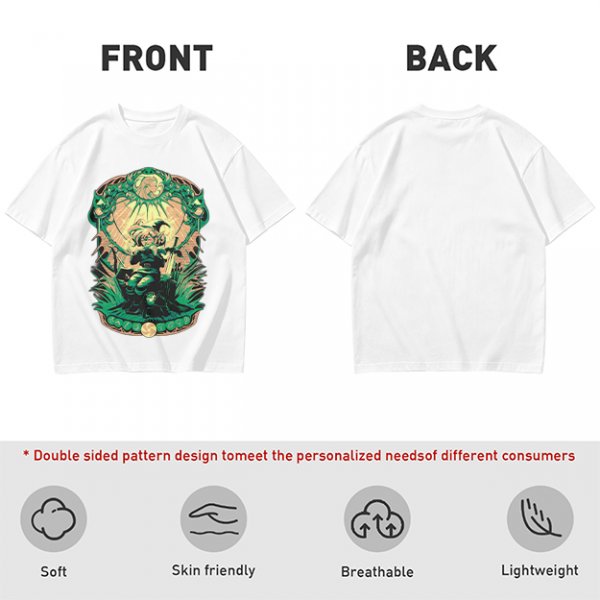 Olive Green T-Shirt With Fantasy Warrior Graphic Print