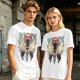 Olive Green T-Shirt With Fantasy Forest Spirit Graphic Print