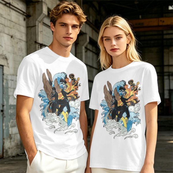Olive T-Shirt With Elemental Bender Artwork Print