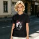 Olive T-Shirt with Japanese Style Cat and Red Sun Art Print