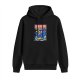 Black hoodie with Skeletor Pulp Fiction parody graphic