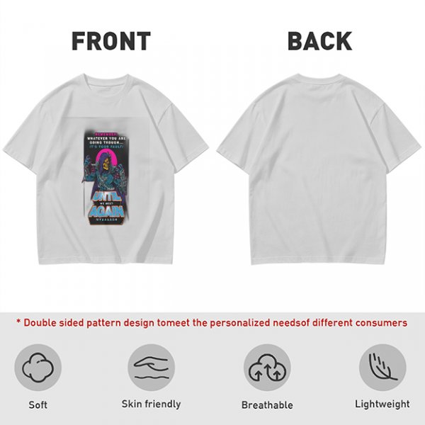 Olive graphic t-shirt with villain character and humorous text print