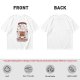 Olive t-shirt with cute cat bubble tea graphic print