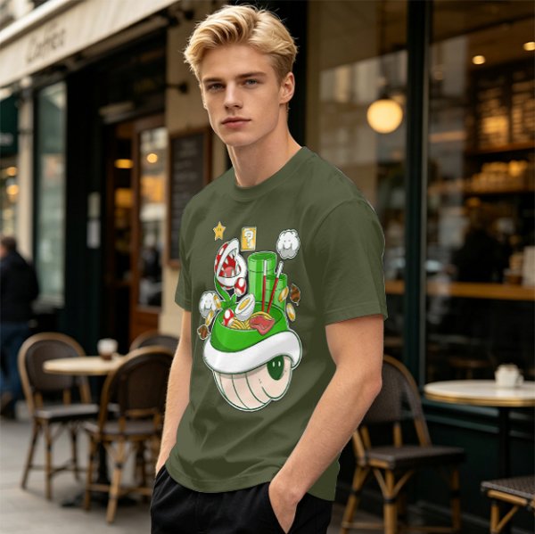 Super Mario Themed Ramen Graphic T-Shirt