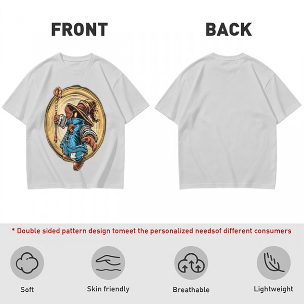 Olive T-Shirt With Fantasy Wizard Character Graphic Print