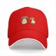 Black Baseball Cap With Cartoon Grumpy Mushroom Characters Print