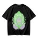 Olive Green T-Shirt With Leaf Shaped Tamagotchi Totoro Print