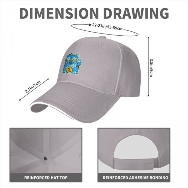 Black Baseball Cap With Blue Maneki-Neko Lucky Cat Graphic