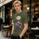 Olive T-shirt with Lego-style characters and 'Gonna Be Golden' print