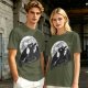 Olive T-Shirt Featuring Toothless Dragon Against Full Moon