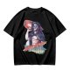 Olive Graphic T-Shirt with Muscular Figure Holding Red Device and Night Watch Text