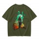 Olive T-shirt with Samurai Warrior and Helmet Art Print