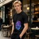 Olive T-Shirt With Galaxy D20 Dice Graphic