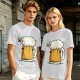 Olive Green T-Shirt With Funny Sheep Beer Mug Graphic