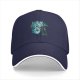 Black Baseball Cap With Blue Mythical Beast Graphic Print