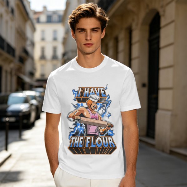 I Have The Flour He-Man Chef Parody Graphic T-Shirt