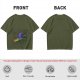 Olive T-Shirt with Witch Hat and Broom Halloween Graphic
