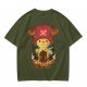 Olive T-shirt with Tony Tony Chopper Graphic Print