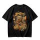 Olive Green T-Shirt with Retro Coffee Monster Graphic Print