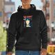 Black hoodie with a grumpy cat 'Cat Feelings' graphic print