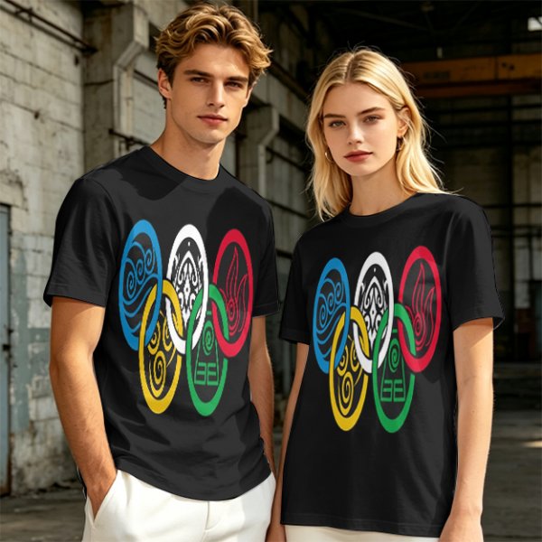 Avatar The Last Airbender Four Elements Symbols Graphic T-Shirt