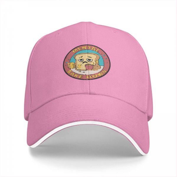 Black Baseball Cap With Sad Toast 'Mental Bake Down' Graphic