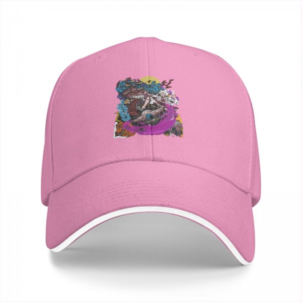 Black Baseball Cap With Colorful Abstract Fantasy Art Print
