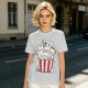 Olive T-Shirt With Cute Kitten Popcorn Bucket Graphic