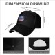 Black baseball cap with psychedelic blue cat graphic design
